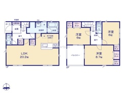 ～無駄のない３ＬＤＫプランを採用～
・最も数の多い４ＬＤＫでは意外と部屋を持て余してしまう方に人気の３ＬＤＫを採用。
・ＤＩＮＫＳ世帯の方、お子様が独立されたご夫婦にも人気の間取りです。
（2号棟）