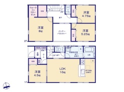～使い勝手の良い４ＬＤＫプラン～
・シンプルで使い勝手が良く、人気の高い４ＬＤＫのプランを採用。
・収納もしっかりございますので、お家の中がスッキリと片付きます。
