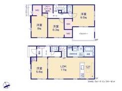 ～全居室南向きの間取り～
・各居室が南向きなので穏やかな陽の入る陽当り良好な仕様。
・明るい空間でくつろぎのお時間をお過ごしいただけます。
（1号棟）