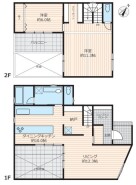 ～間取り変更も可能なプラン～
・２階11.3帖の洋室は間仕切りを造る事で２部屋に分ける事が可能。
・ご家族の状況に応じて部屋の数を変更できるプランです。
