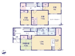 ～使い勝手の良い４ＬＤＫプラン～
・シンプルで使い勝手が良く、人気の高い４ＬＤＫのプランを採用。
・収納もしっかりございますので、お家の中がスッキリと片付きます。

