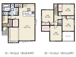 ～リビングイン階段を採用～
・リビングイン階段なので２階へ行く際、降りる際に必ずリビングを通る「ご家族の顔が見える」仕様。
・家族の距離が近づく間取となっております。
