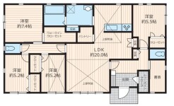 ～全居室南向きの間取り～
・各居室が南向きなので穏やかな陽の入る陽当り良好な仕様。
・明るい空間でくつろぎのお時間をお過ごしいただけます。
