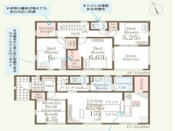 ～全居室南向きの間取り～
・各居室が南向きなので穏やかな陽の入る陽当り良好な仕様。
・明るい空間でくつろぎのお時間をお過ごしいただけます。
