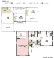 ～広々したＬＤＫを設けたプラン～
・ＬＤＫは何と17帖。ご家族で過ごす空間だからこそ、余裕のある広さでお過ごしくださいませ。
・ご内覧の際は家具の配置などもイメージしてみてくださいね。
