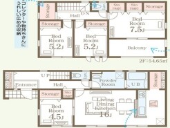 ～「納戸」のあるプランを採用～
・納戸があるので季節物や趣味の道具、普段使わないものなど様々なものがスッキリと片付きます。
・収納力があるのでタンスなどを置いて部屋が狭くならずに済みます。
