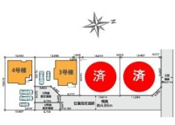 ～カースペース２台以上確保～
・各棟カースペースが２台以上ございますので、車通勤の方にもお勧めのプランとなっております。
・余裕の敷地で余裕のある新生活をお過ごしいただけます。
