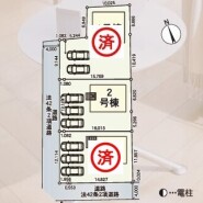 ～カースペース２台以上確保～
・各棟カースペースが２台以上ございますので、車通勤の方にもお勧めのプランとなっております。
・余裕の敷地で余裕のある新生活をお過ごしいただけます。
