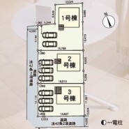 ～カースペース２台以上確保～
・各棟カースペースが２台以上ございますので、車通勤の方にもお勧めのプランとなっております。
・余裕の敷地で余裕のある新生活をお過ごしいただけます。