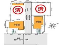 ～カースペース２台以上確保～
・各棟カースペースが２台以上ございますので、車通勤の方にもお勧めのプランとなっております。
・余裕の敷地で余裕のある新生活をお過ごしいただけます。
