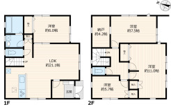 ～広々したＬＤＫを設けたプラン～
・ＬＤＫは何と約21.1帖。ご家族で過ごす空間だからこそ、余裕のある広さでお過ごしくださいませ。
・ご内覧の際は家具の配置などもイメージしてみてくださいね。
