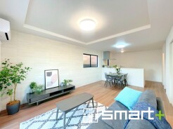 ～折り上げ天井のあるＬＤＫ～
・一部天井を高くする折り上げ天井を配する事で縦への空間が生まれ、開放感のある広々とした仕様に。
・ぜひ現地でその魅力をご体感くださいませ。
