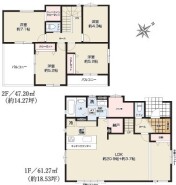 ～リビングイン階段を採用～
・リビングイン階段なので２階へ行く際、降りる際に必ずリビングを通る「ご家族の顔が見える」仕様。
・家族の距離が近づく間取となっております。
