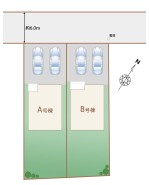 ～カースペース２台分確保～
・各棟カースペースが２台分ございますので、車通勤の方にもお勧めのプランとなっております。
・余裕の敷地で余裕のある新生活をお過ごしいただけます。