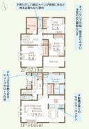 ～水周り集中プランを採用～
・キッチン・洗面など水回りを集中させることで家事のしやすい間取。
・日々の事なので家事導線もご見学の際にぜひチェックしてみてください。
(２号棟)