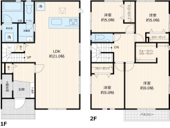 ～全室２面採光の間取り～
・各お部屋が２面採光になっているので穏やかな陽が降り注ぐ陽当り良好な仕様。
・明るい空間でくつろぎのお時間をお過ごしいただけます。
