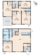 ～５ＬＤＫの余裕の間取り～
・ご家族が多いご家庭でも安心の５ＬＤＫの間取り。
・部屋が余っても物置としてのご利用もできますので、まさに「大は小を兼ねる」余裕の間取りです。
