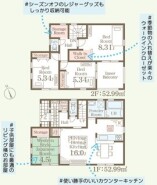 ～全居室南向きの間取り～
・各居室が南向きなので穏やかな陽の入る陽当り良好な仕様。
・明るい空間でくつろぎのお時間をお過ごしいただけます。
