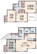 ～使い勝手の良い４ＬＤＫプラン～
・シンプルで使い勝手が良く、人気の高い４ＬＤＫのプランを採用。
・収納もしっかりございますので、お家の中がスッキリと片付きます。
