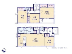 ～全居室南向きの間取り～
・各居室が南向きなので穏やかな陽の入る陽当り良好な仕様。
・明るい空間でくつろぎのお時間をお過ごしいただけます。
（４号棟）
