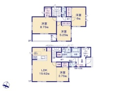 ～使い勝手の良い４ＬＤＫプラン～
・シンプルで使い勝手が良く、人気の高い４ＬＤＫのプランを採用。
・収納もしっかりございますので、お家の中がスッキリと片付きます。
