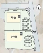 ～カースペース３台以上確保～
・各棟カースペースが３台以上ございますので、車通勤の方にもお勧めのプランとなっております。
・余裕の敷地で余裕のある新生活をお過ごしいただけます。
