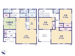 ~使い勝手の良い4LDKプラン~
・シンプルで使い勝手が良く、人気の高い4LDKのプランを採用。
・収納もしっかりございますので、お家の中がスッキリと片付きます。