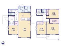 ~使い勝手の良い4LDKプラン~
・シンプルで使い勝手が良く、人気の高い4LDKのプランを採用。
・収納もしっかりございますので、お家の中がスッキリと片付きます。