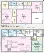 ~使い勝手の良い4LDKプラン~
・シンプルで使い勝手が良く、人気の高い4LDKのプランを採用。
・収納もしっかりございますので、お家の中がスッキリと片付きます。