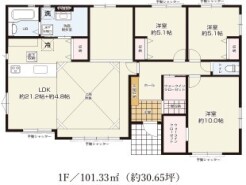 ~無駄のない3LDKプランを採用~
・最も数の多い4LDKでは意外と部屋を持て余してしまう方に人気の3LDKを採用。
・DINKS世帯の方、お子様が独立されたご夫婦にも人気の間取りです。