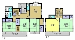 ~5DKの余裕の間取り~
・ご家族が多いご家庭でも安心の5DKの間取り。
・部屋が余っても物置としてのご利用もできますので、まさに「大は小を兼ねる」余裕の間取りです。